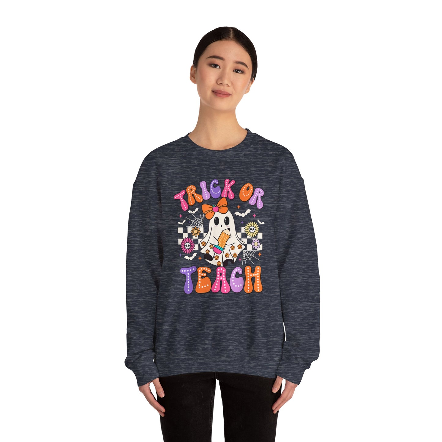 Trick or Teach Halloween Unisex Heavy Blend™ Crewneck Sweatshirt