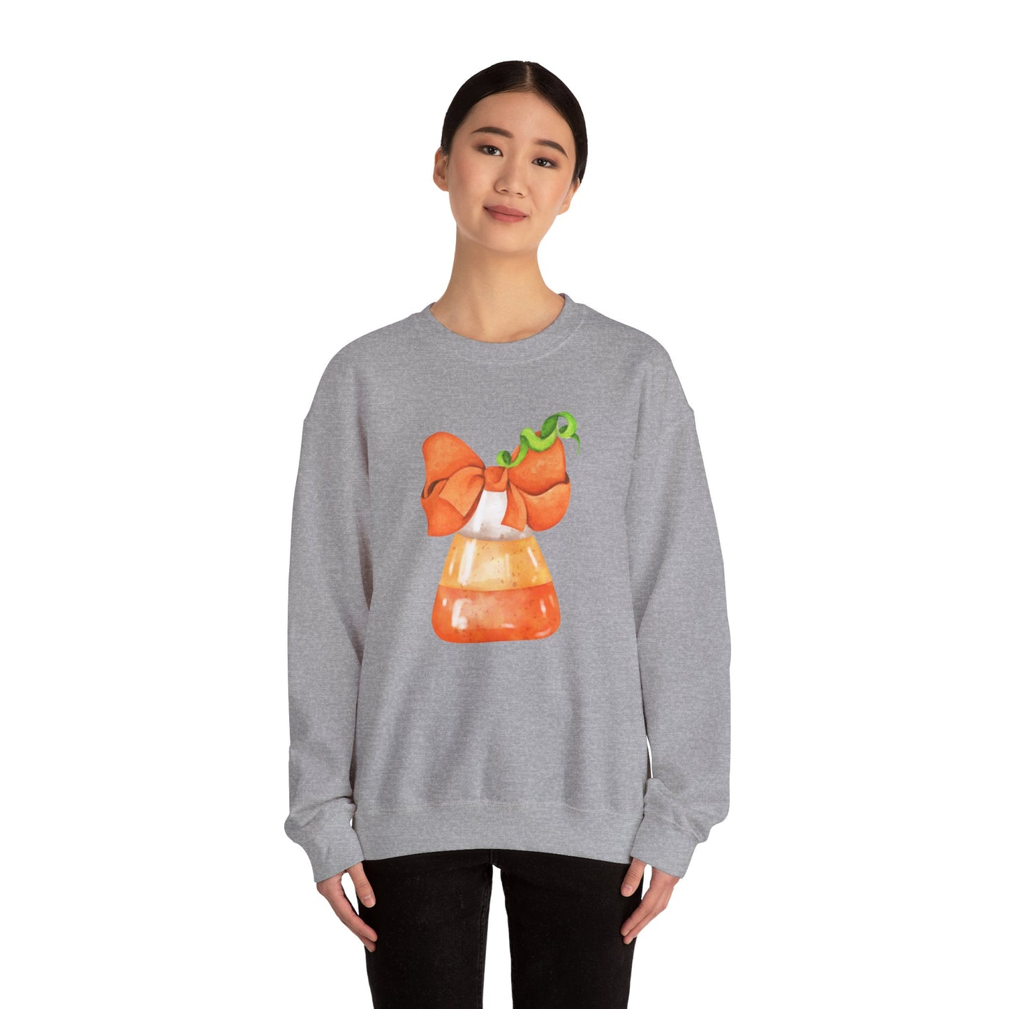 Candy Corn Coquette Halloween Sweatshirt