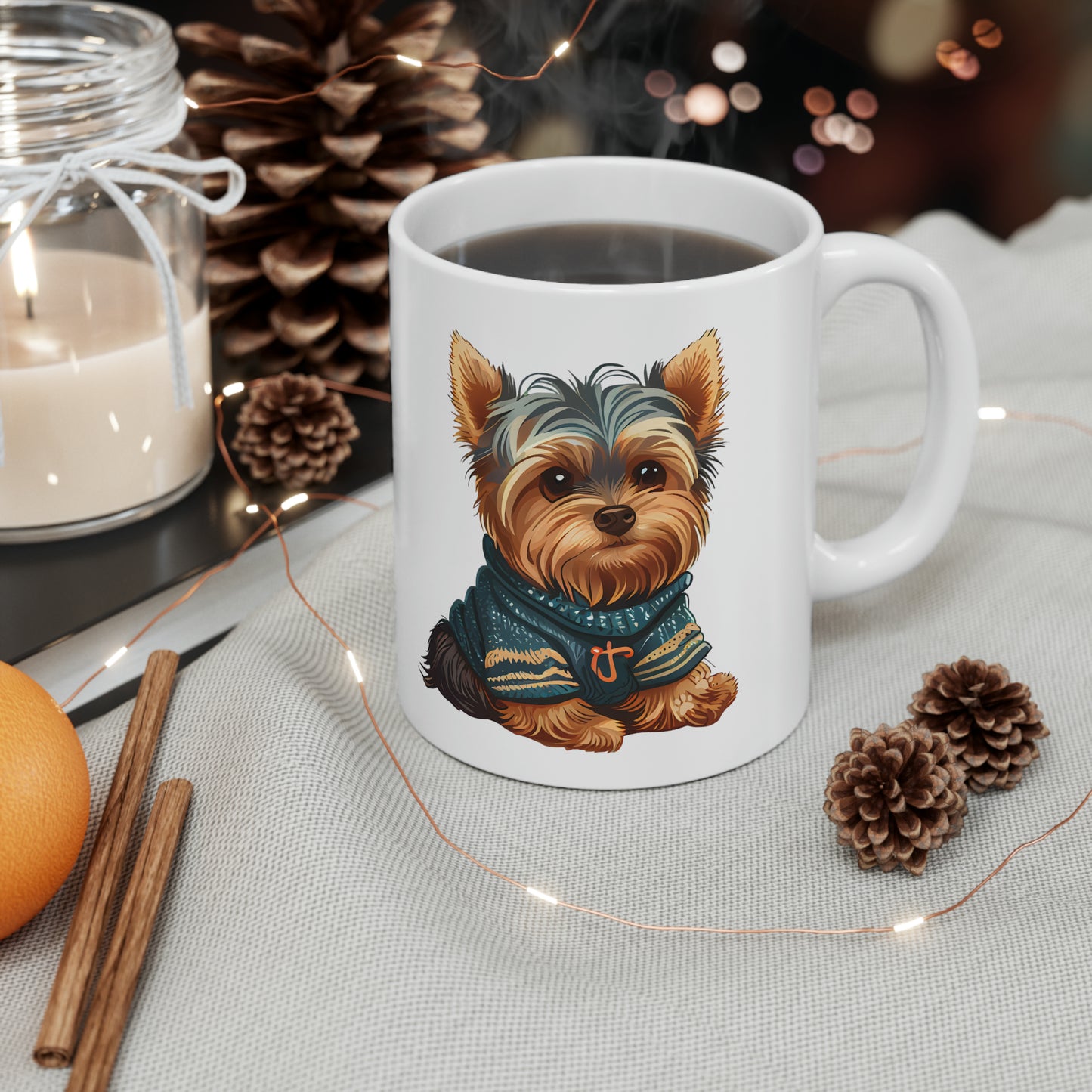 Yorkie Ceramic Mug, 11oz