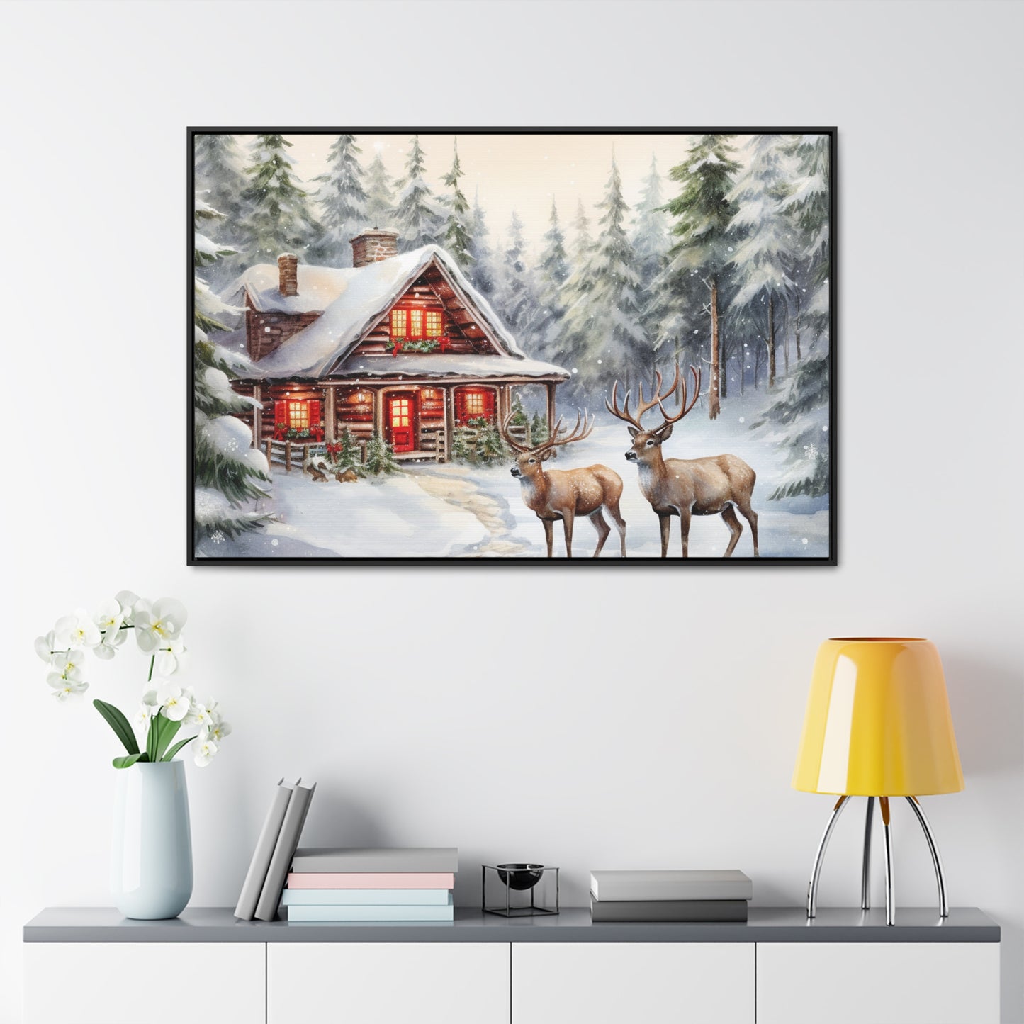 Snowy Cabin Canvas Wraps