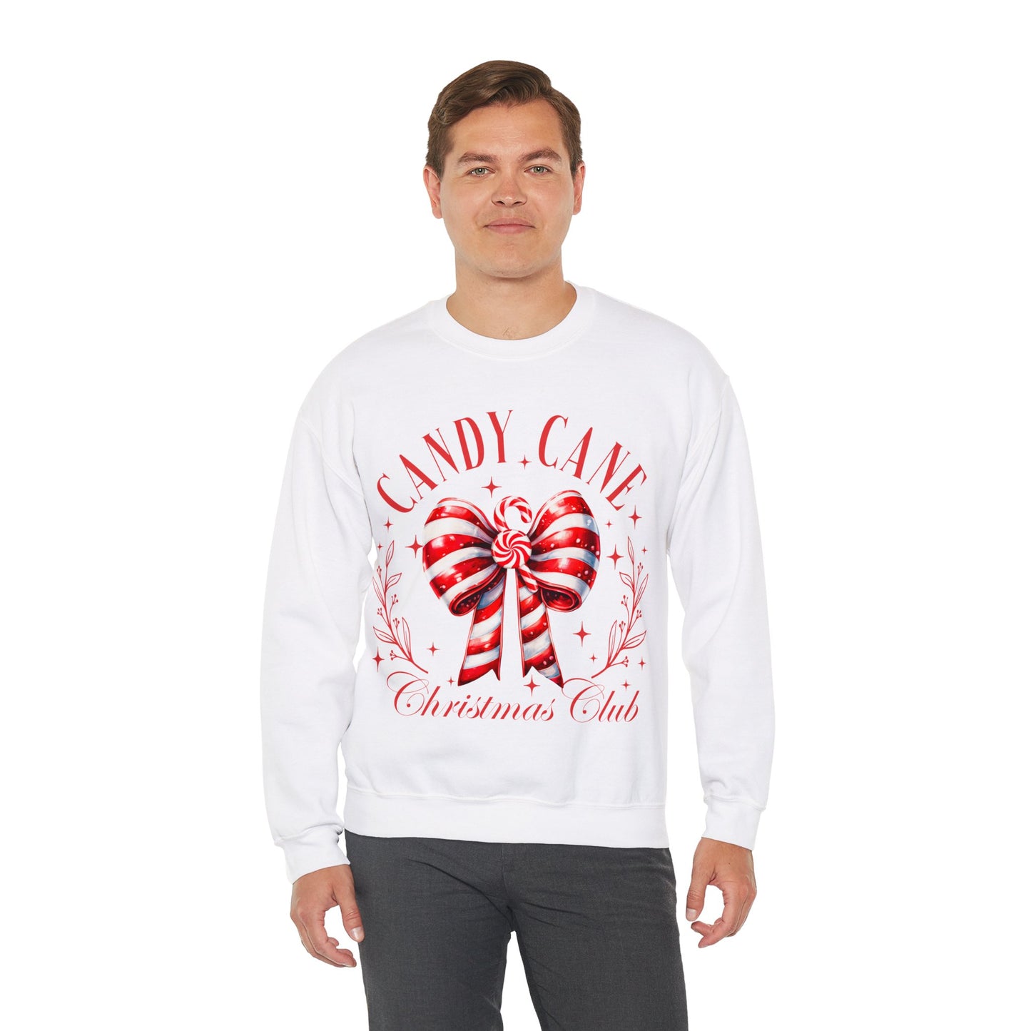 Candy Cane Christmas Coquette Bow Sweatshirt