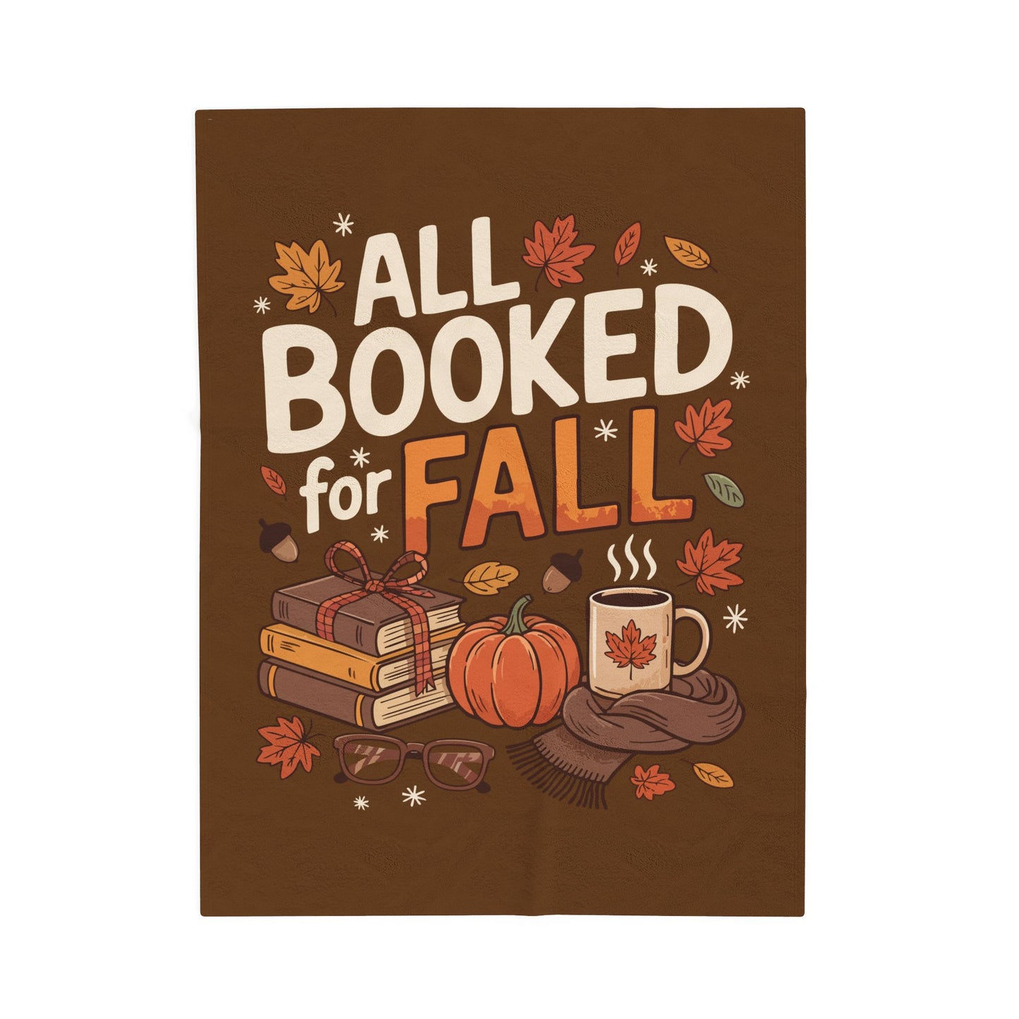 All Booked for Fall Velveteen Fleece Blanket