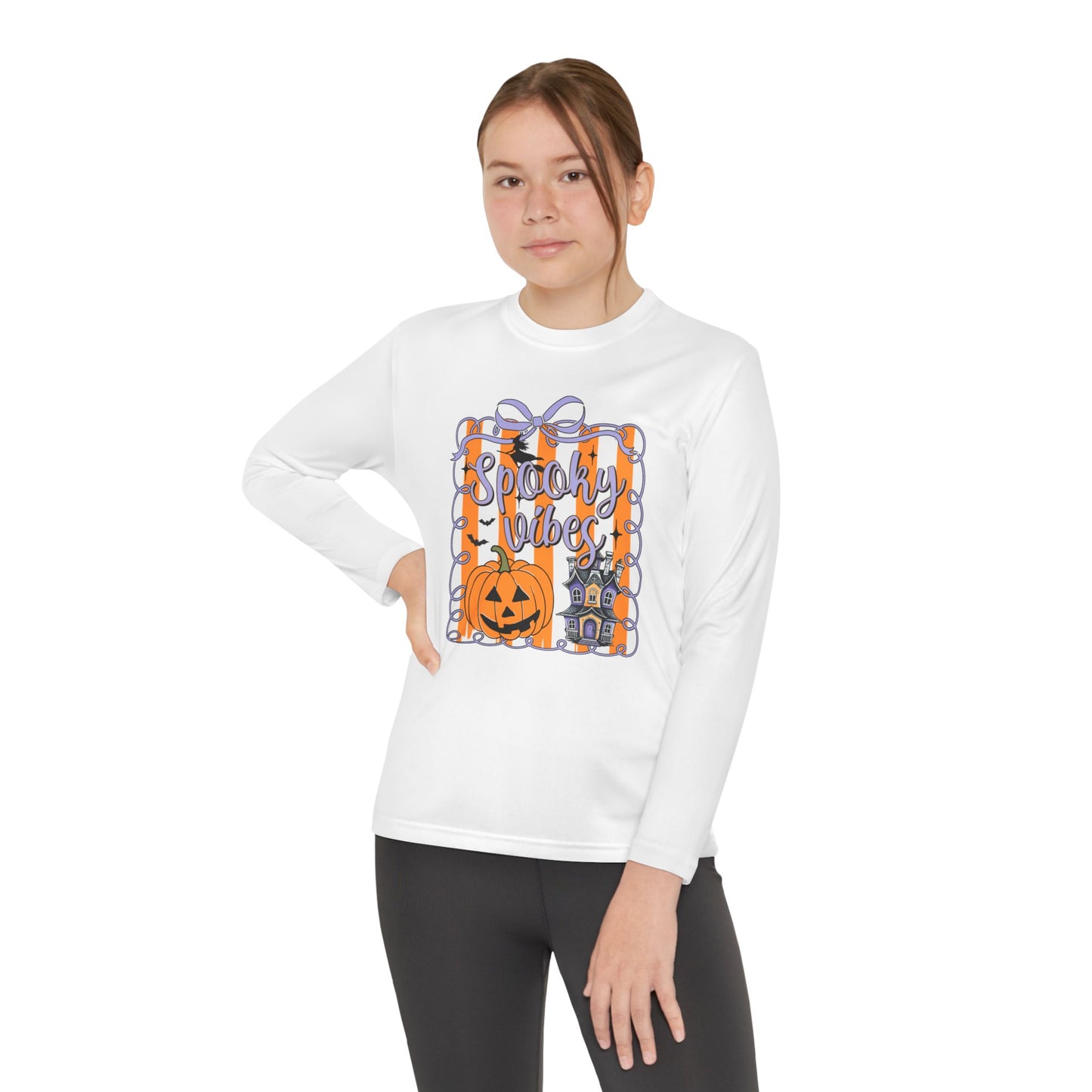 Halloween Spooky Vibes Youth Long Sleeve Tee