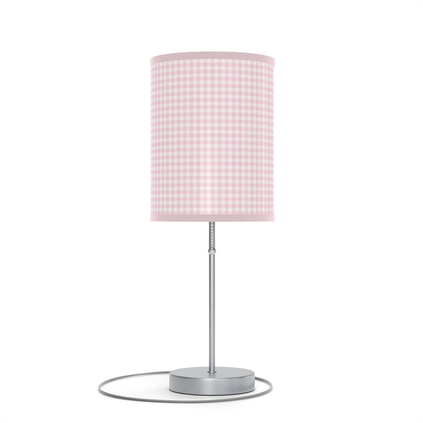 Coquette Pink and White Checked Lamp