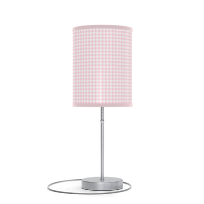 Coquette Pink and White Checked Lamp