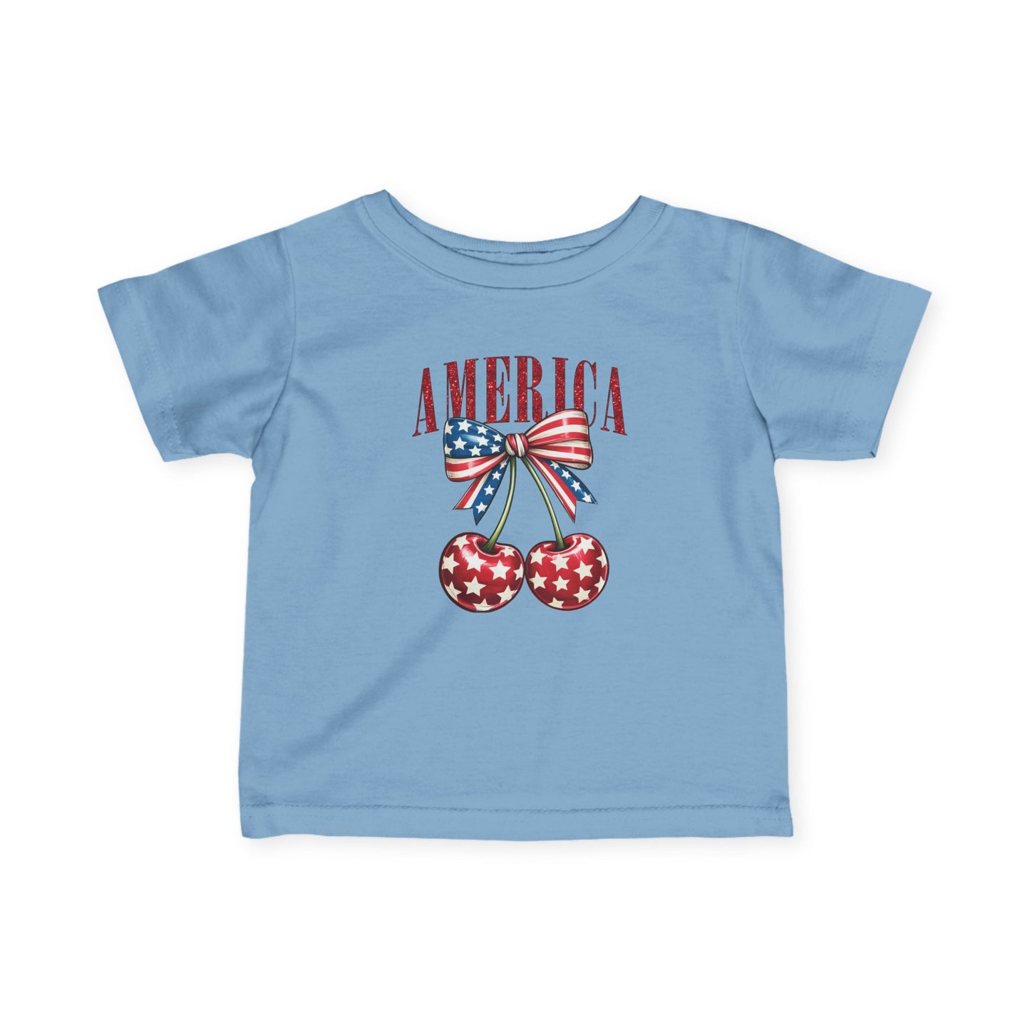 Patriotic Infant Tee with Cherry Design