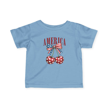 Patriotic Infant Tee with Cherry Design