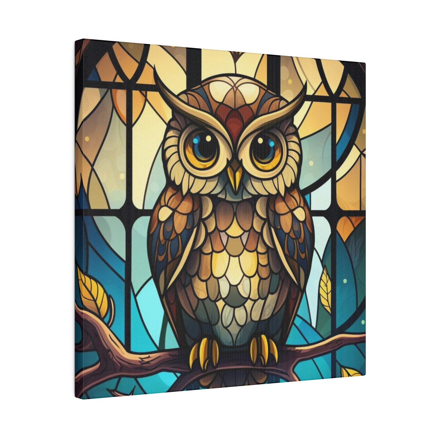 Stained Glass Owl Wall Art Matte Canvas