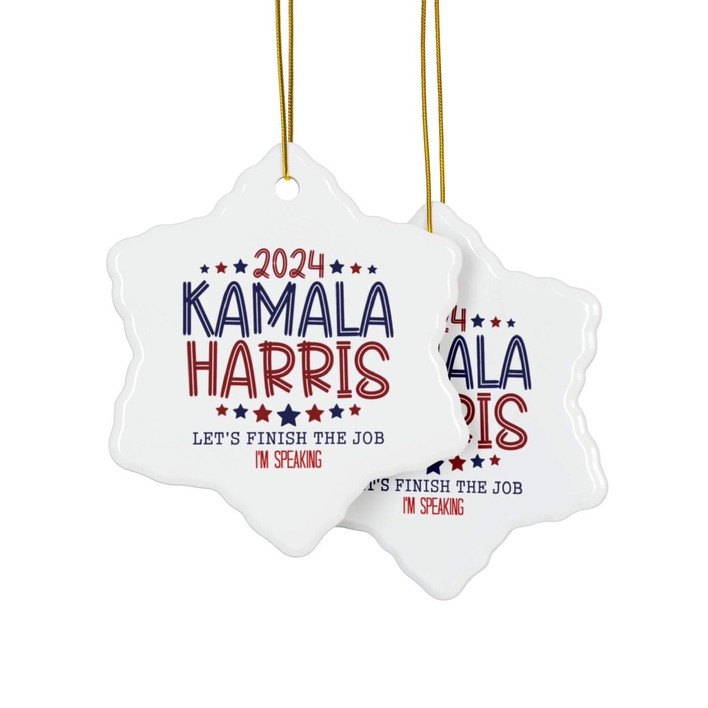 Kamala Harris Ceramic Ornaments, 2-Side Print, (1pc, 3pcs, 5pcs, 10pcs)