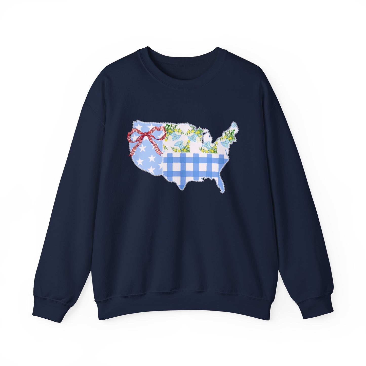 Patriotic U.S. Floral Crewneck Sweatshirt