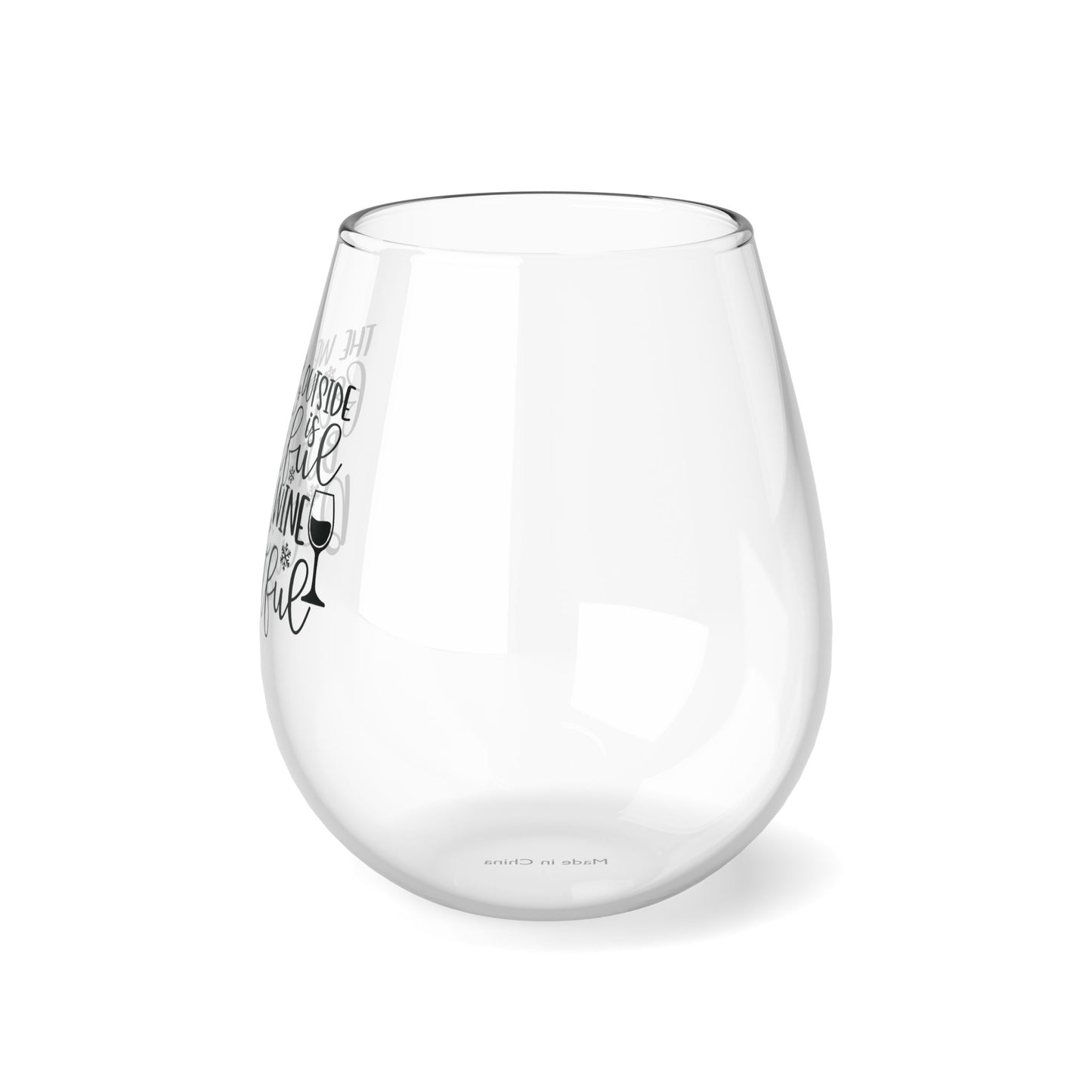 The Wine is So Delightful Stemless Wine Glass, 11.75oz