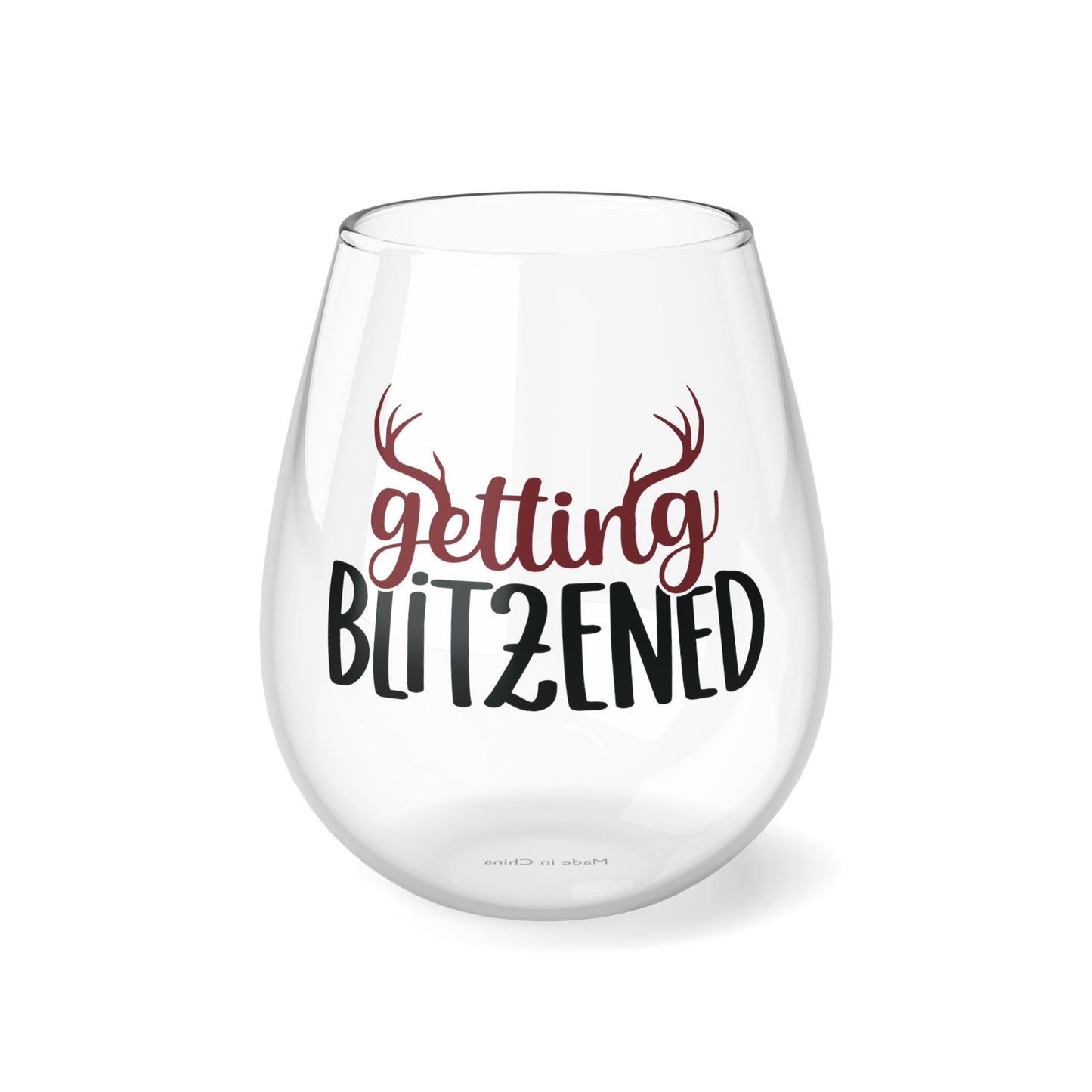 Getting Blitzened Stemless Wine Glass, 11.75oz