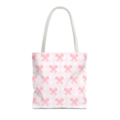 Girlie Pink Coquette Bow Tote Bag