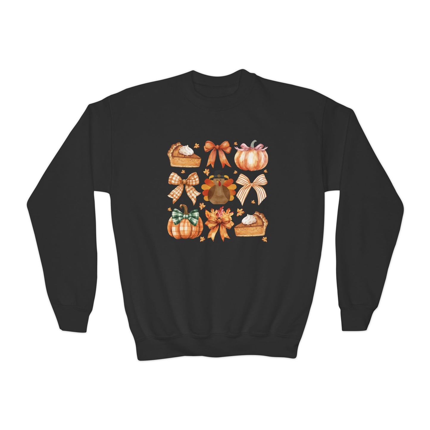 Coquette Thanksgiving Turkey Youth Crewneck Sweatshirt