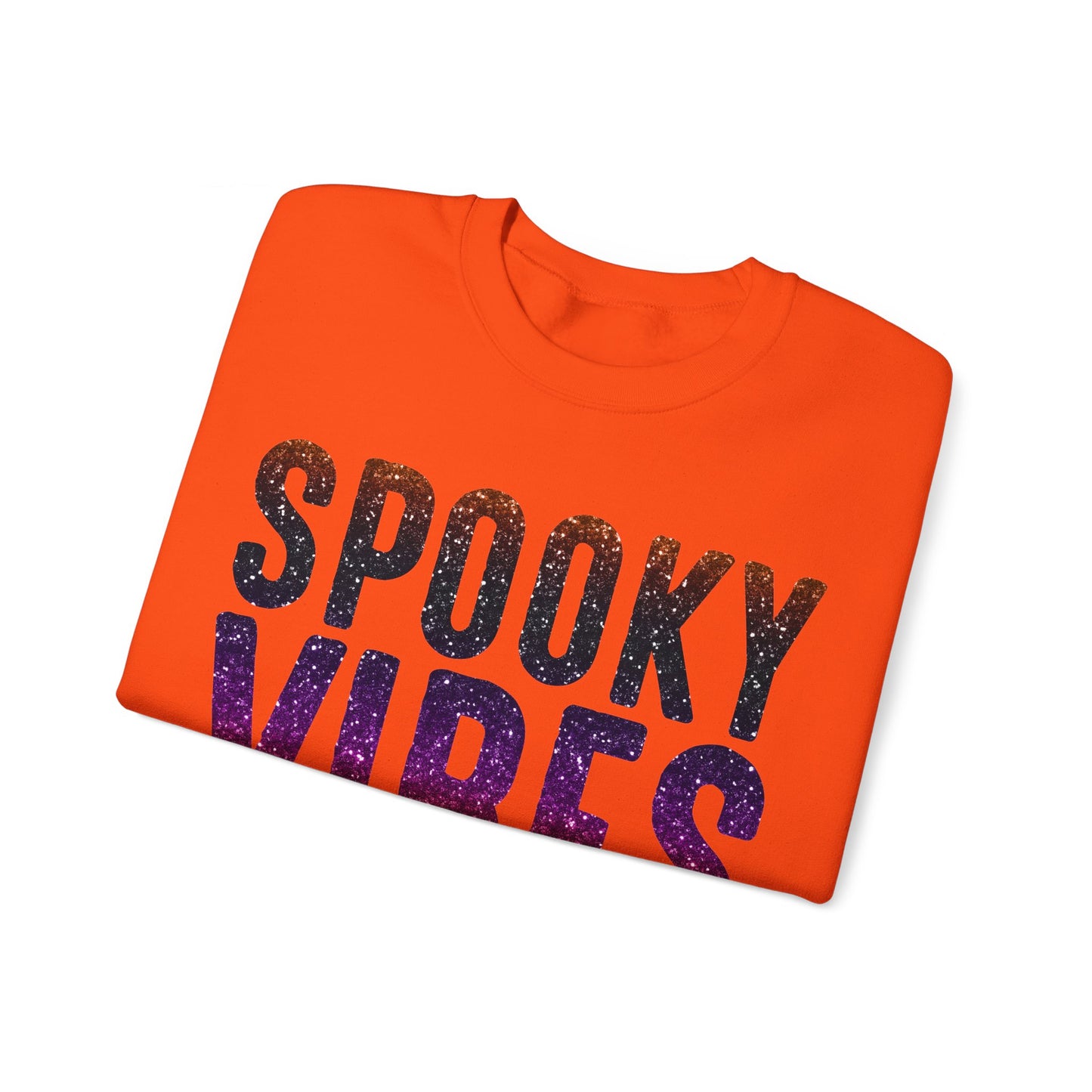 Spooky Vibes Glitter Halloween Sweatshirt