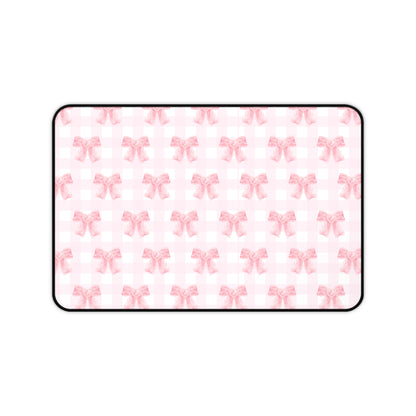 Coquette Pink Bow Dorm Decor Desk Mat