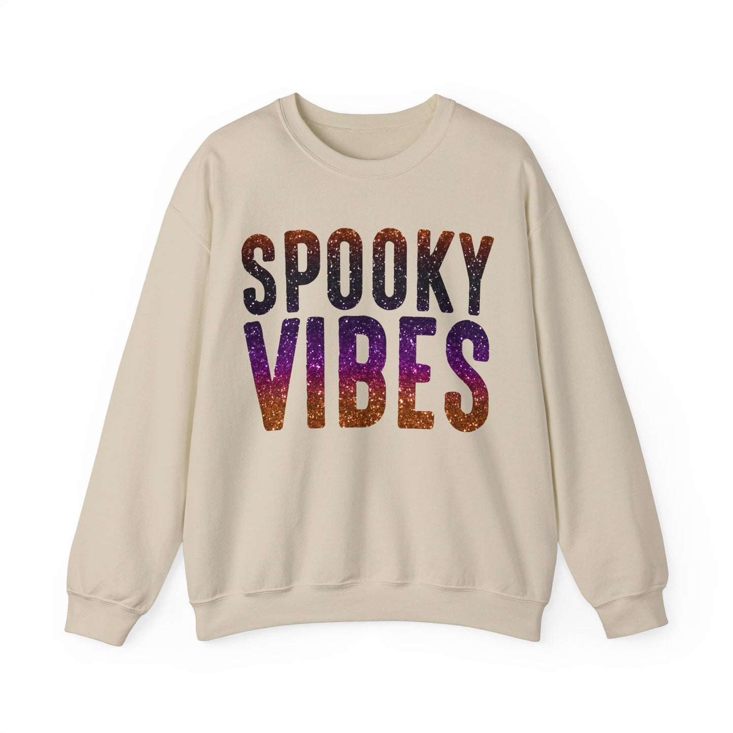 Spooky Vibes Glitter Halloween Sweatshirt