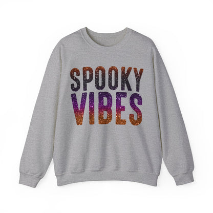 Spooky Vibes Glitter Halloween Sweatshirt