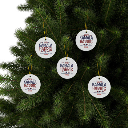 Kamala Harris Ceramic Ornaments, 2-Side Print, (1pc, 3pcs, 5pcs, 10pcs)