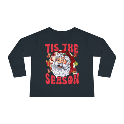 Tis the Season Santa Toddler Long Sleeve Tee