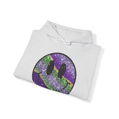 Mardi Gras Smiley Face Hooded Sweatshirt Hoodie