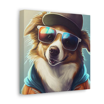 Dog in Sunglasses Canvas Wall Art