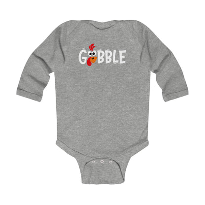 Gobble Thanksgiving Turkey Infant Long Sleeve Bodysuit