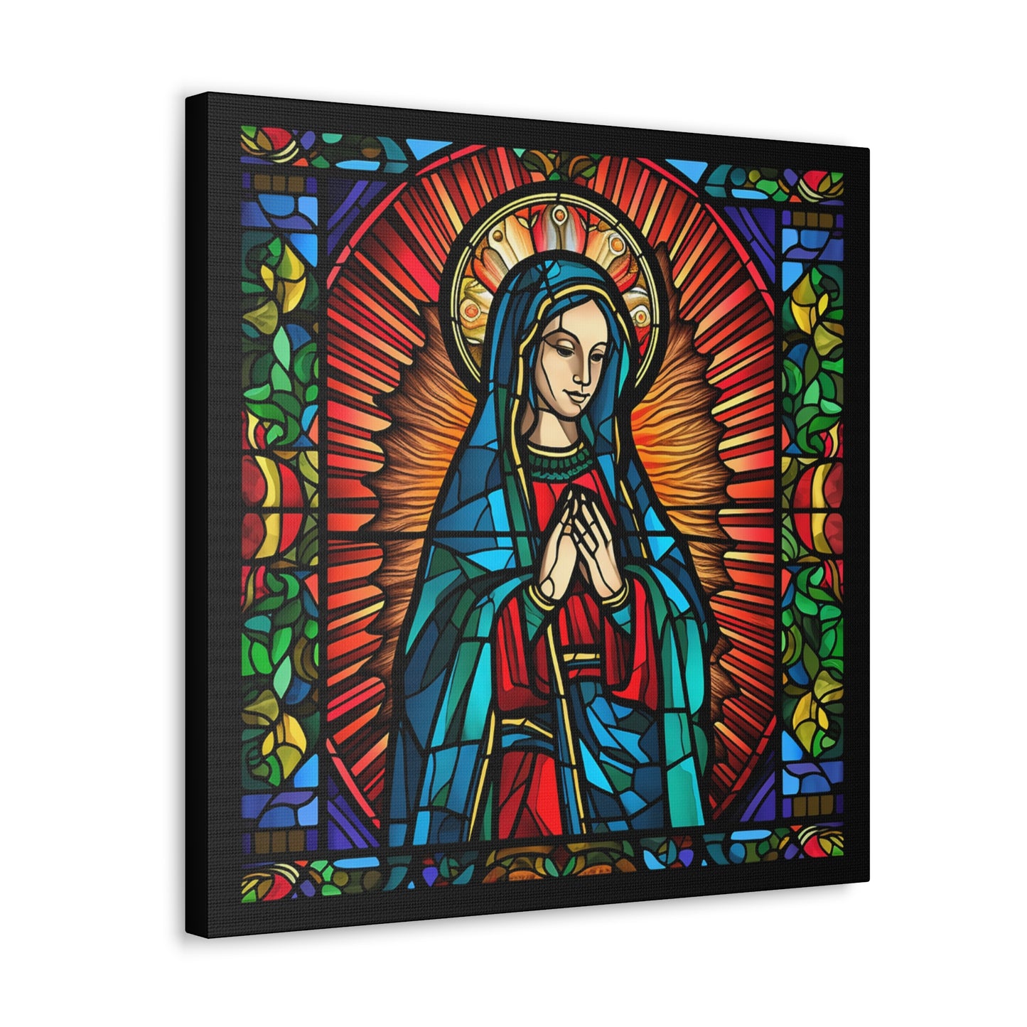 Faux Stained Glass Virgin Mary Canvas Gallery Wraps