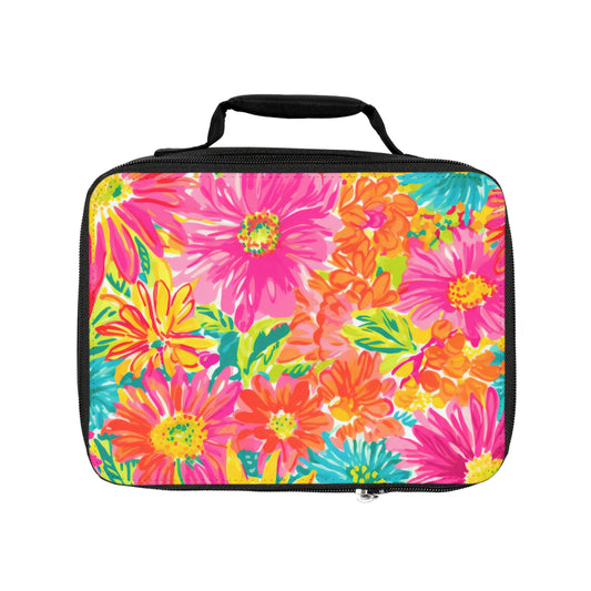 Pink Floral Lunch Bag