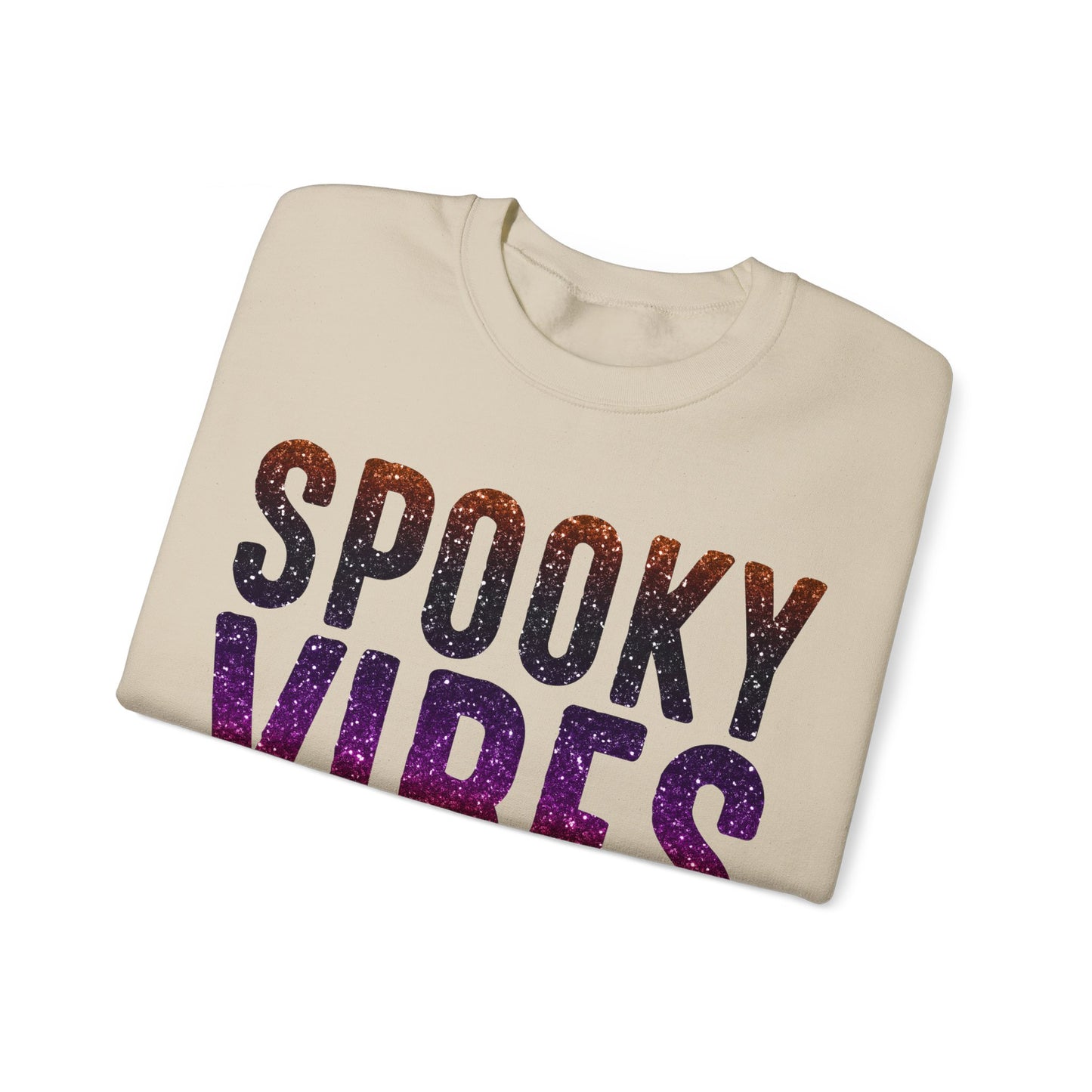 Spooky Vibes Glitter Halloween Sweatshirt