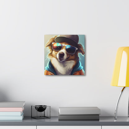 Dog in Sunglasses Canvas Wall Art