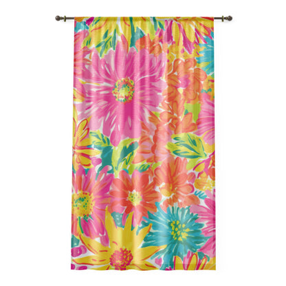 Floral Hot Pink Window Curtain