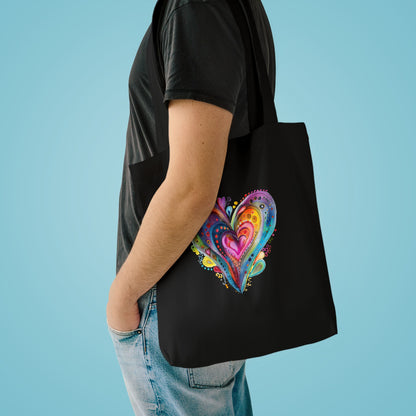 Colorful Heart Cotton Tote Bag