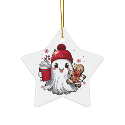 Christmas Ghost Ceramic Ornament