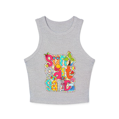 Summer Beach Rib Racer Tank Top