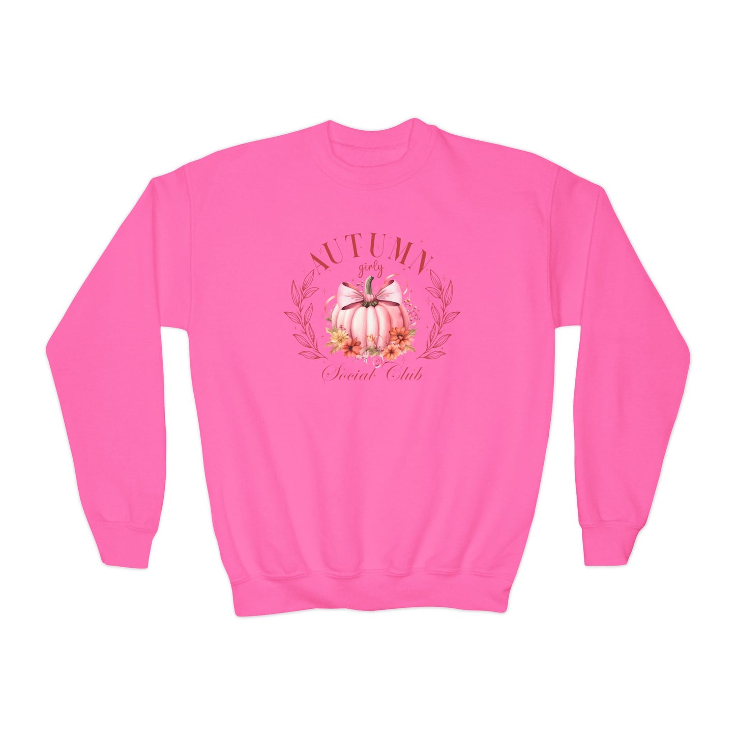 Autumn Girly Social Club Youth Crewneck Sweatshirt