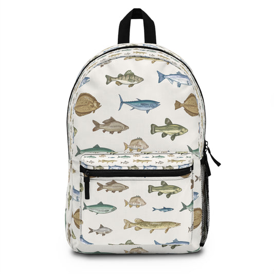 Fish Print Eco-Friendly School and Hiking Backpack