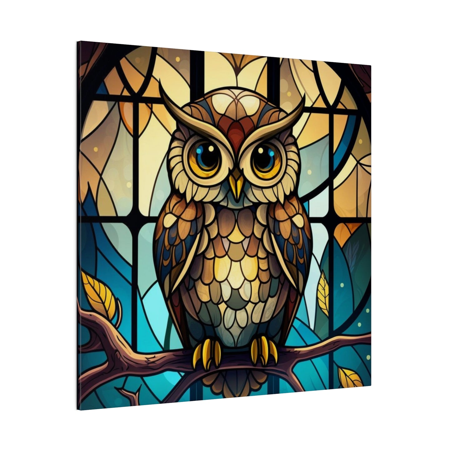 Stained Glass Owl Wall Art Matte Canvas