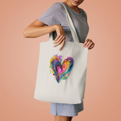 Colorful Heart Cotton Tote Bag