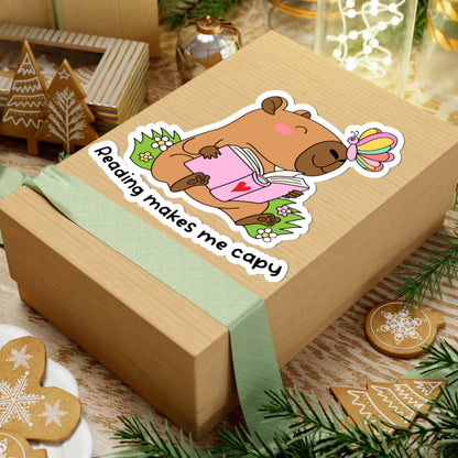 Reading Makes Me Capy Kiss-Cut Stickers