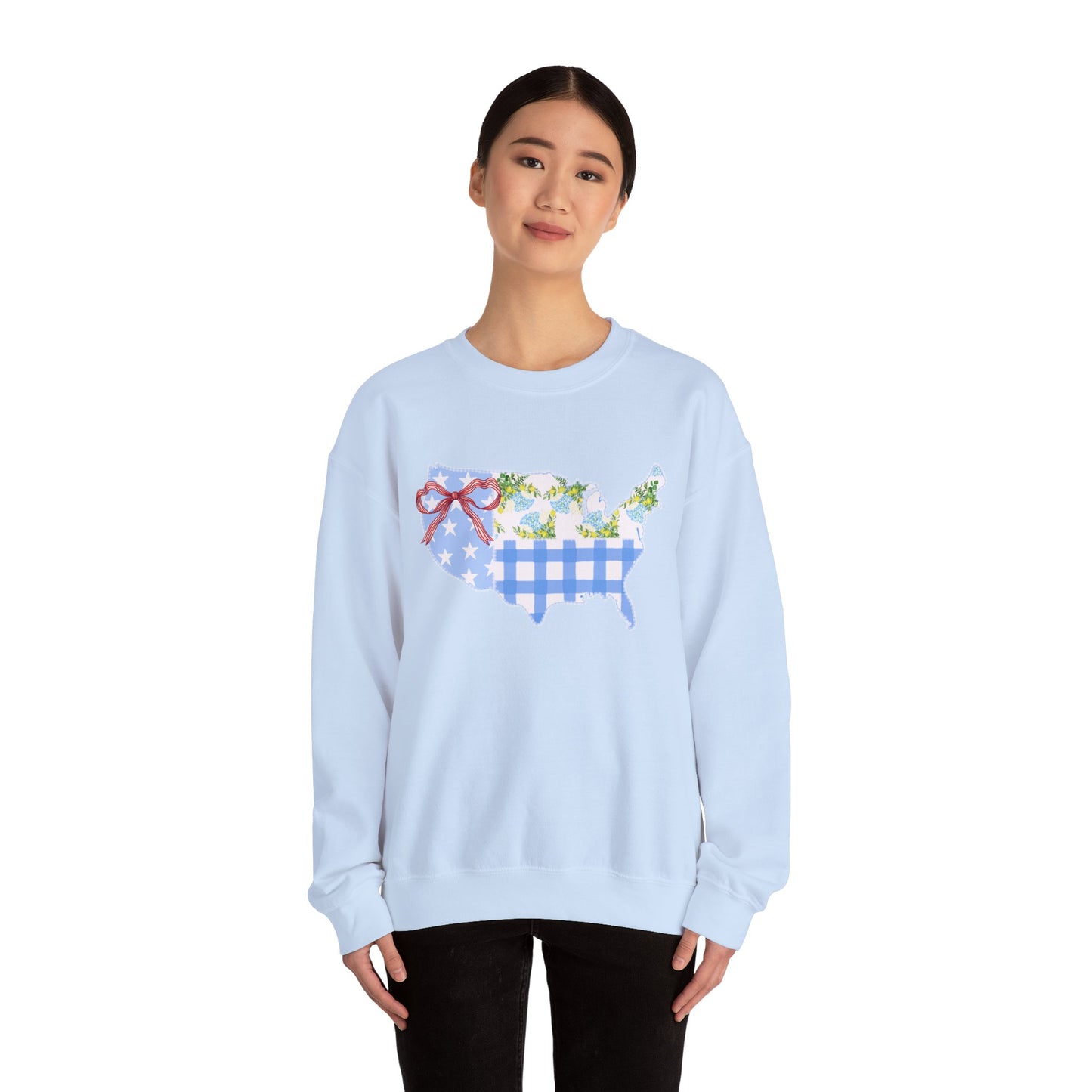 Patriotic U.S. Floral Crewneck Sweatshirt