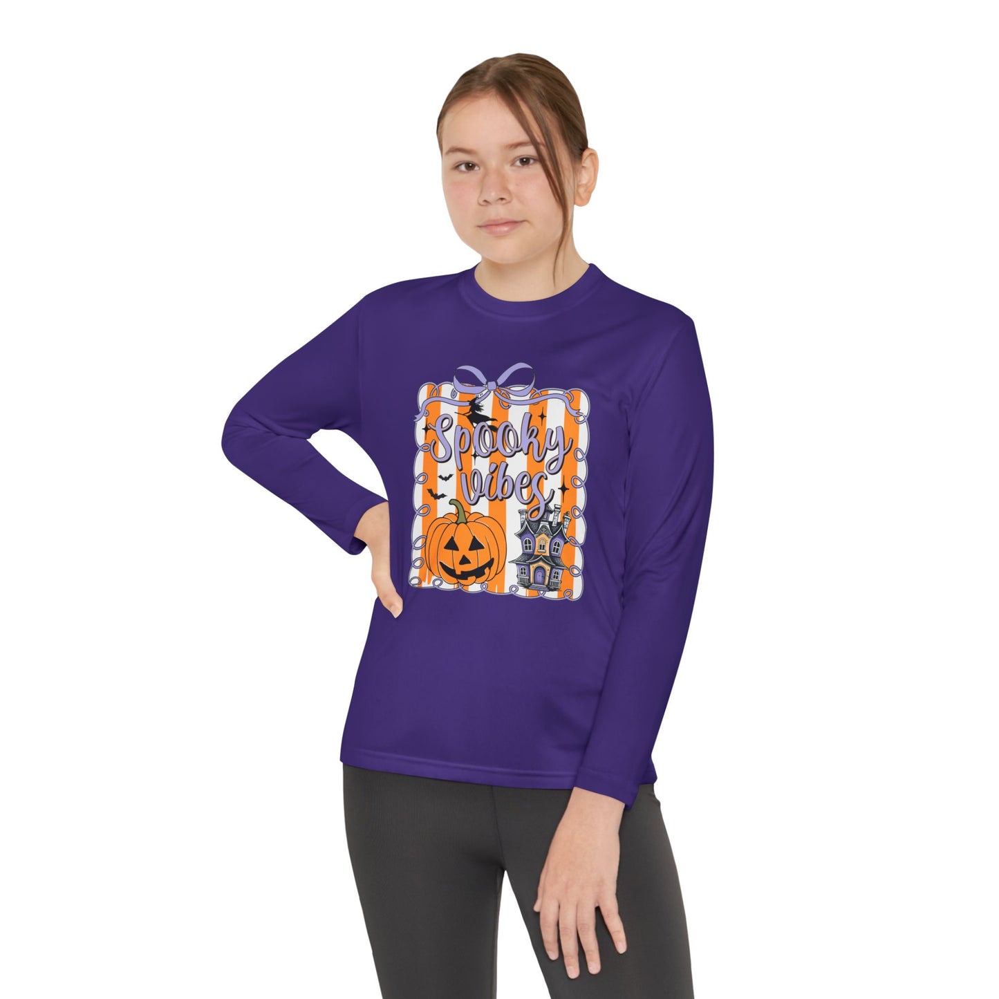 Halloween Spooky Vibes Youth Long Sleeve Tee