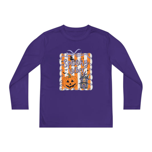 Halloween Spooky Vibes Youth Long Sleeve Tee