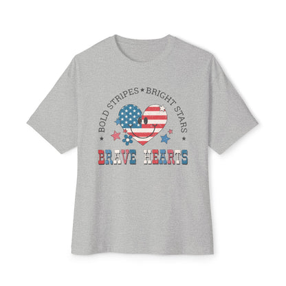 Brave Hearts 4th of July Unisex Oversized Boxy Tee