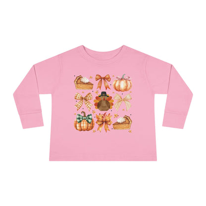 Coquette Thanksgiving Toddler Long Sleeve Tee