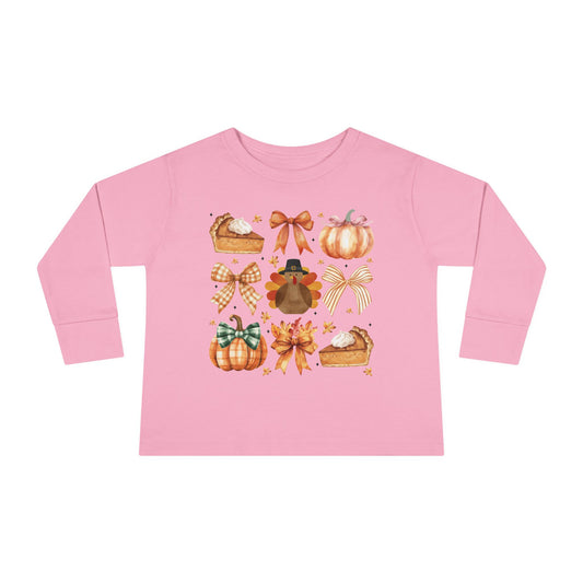 Coquette Thanksgiving Toddler Long Sleeve Tee