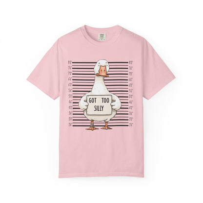 Funny Goose T-Shirt — 'Got Too Silly' Mugshot Graphic Tee