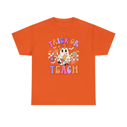 Trick or Teach Halloween Unisex Heavy Cotton Tee