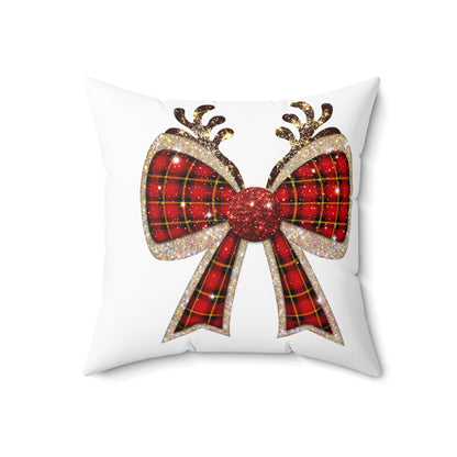 Christmas Reindeer Bow Pillow