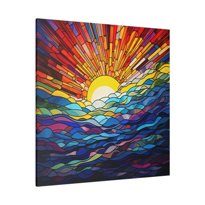 Sunrise on the Waves Wall Art Matte Canvas